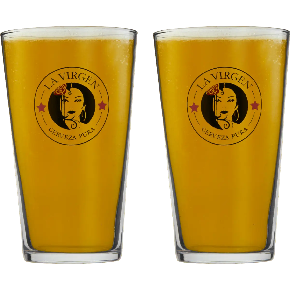 La Virgen Pint Glass Pack (2 Glasses) 1 La Virgen Pint Glass Pack (2 Glasses)