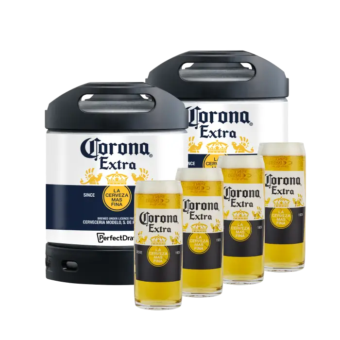 Corona Extra Hosting Pack (2 Kegs + 4 FREE Pint Glasses)